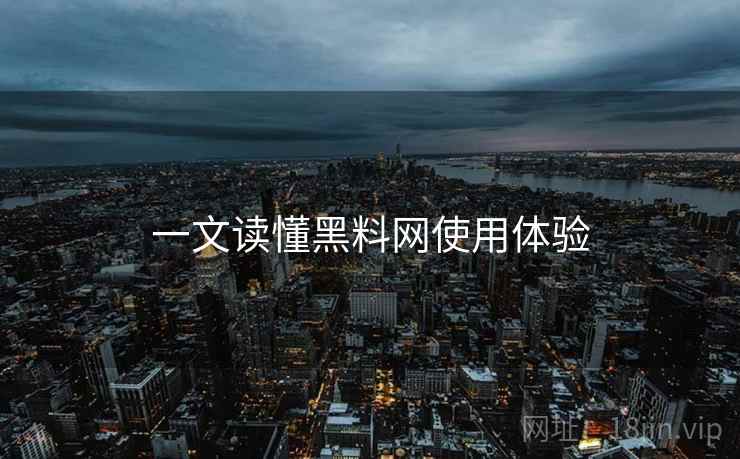 一文读懂黑料网使用体验